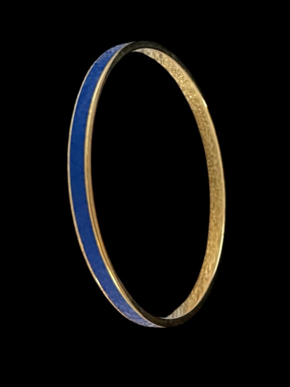 Kate Spade New York Idiom “A Blue Streak” Blue Bangle Bracelet Gold Trim